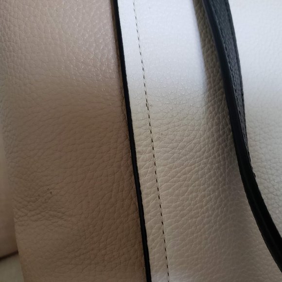marlon tote in colorblock with whipstitch